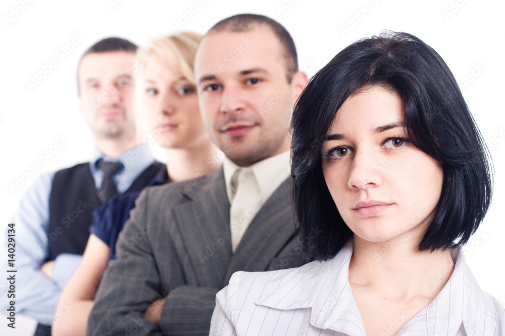 Young business team on white background Young business team on white background