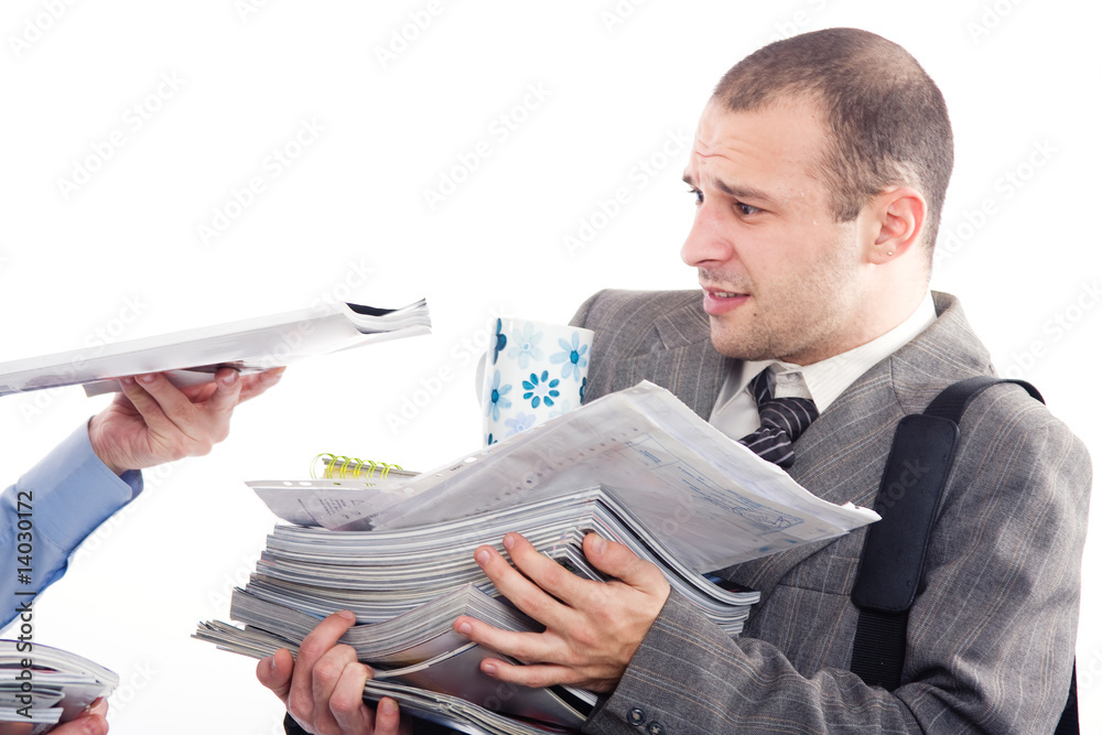 © Andreea Ardelean - Exhausted businessman with too much work to do