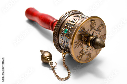 The manual prayer wheel of the Buddhist