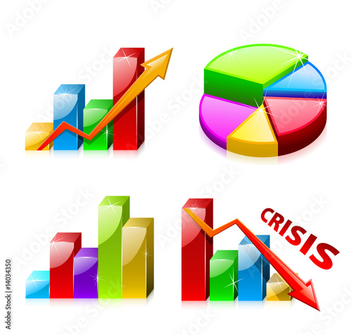 Set 1 of glassy graphs with diagram (finance)