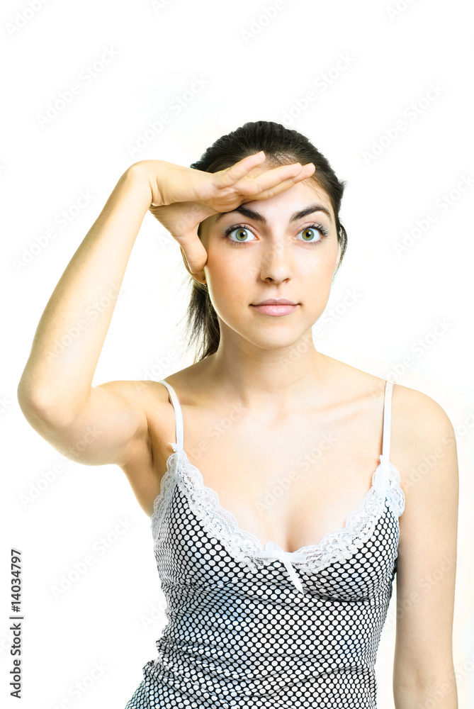 Fototapeta premium girl looking at something