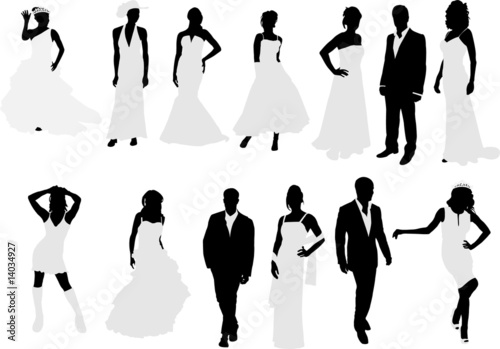brides and grooms silhouette