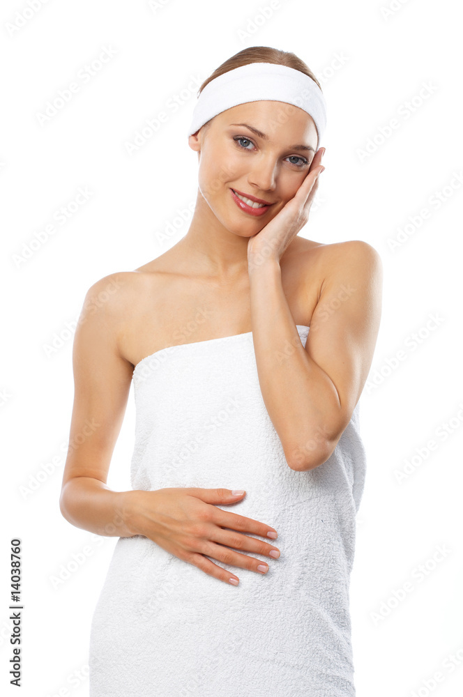 Young beautiful and relaxed lady before spa treatment Young beautiful and relaxed lady before spa treatment