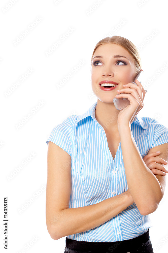 Portrait of Beautiful business woman with cell phone Portrait of Beautiful business woman with cell phone