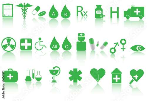 Illustration of medical icons