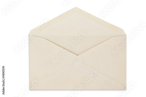 Open balnk white envelope isolated