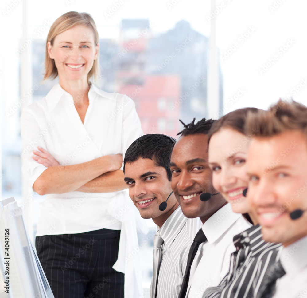 Business team smiling Business team smiling