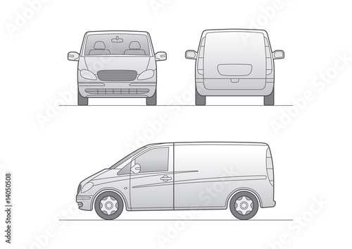 White vector van
