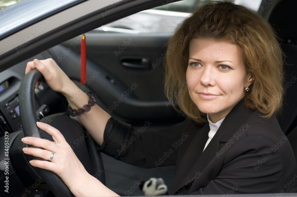 Girl in car closeup Girl in car closeup