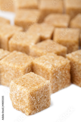 cane sugar cubes isolated