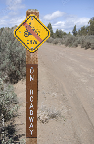 Offroad Sign - No Off Highway Vehicles on Roadway