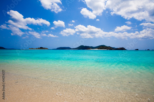 Okinawa coral islands on the horizon
