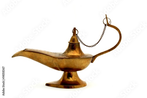 Aladdin's lamp on white