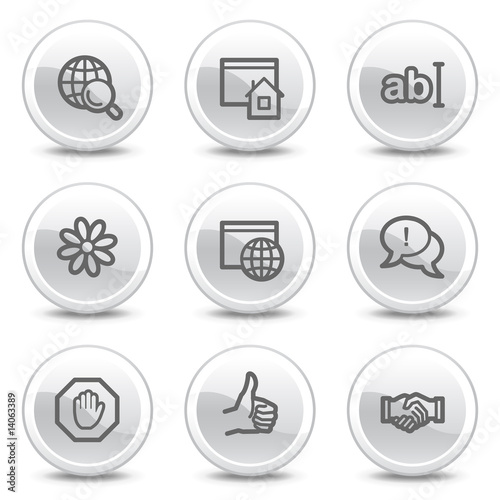 Internet communication web icons, white   buttons series