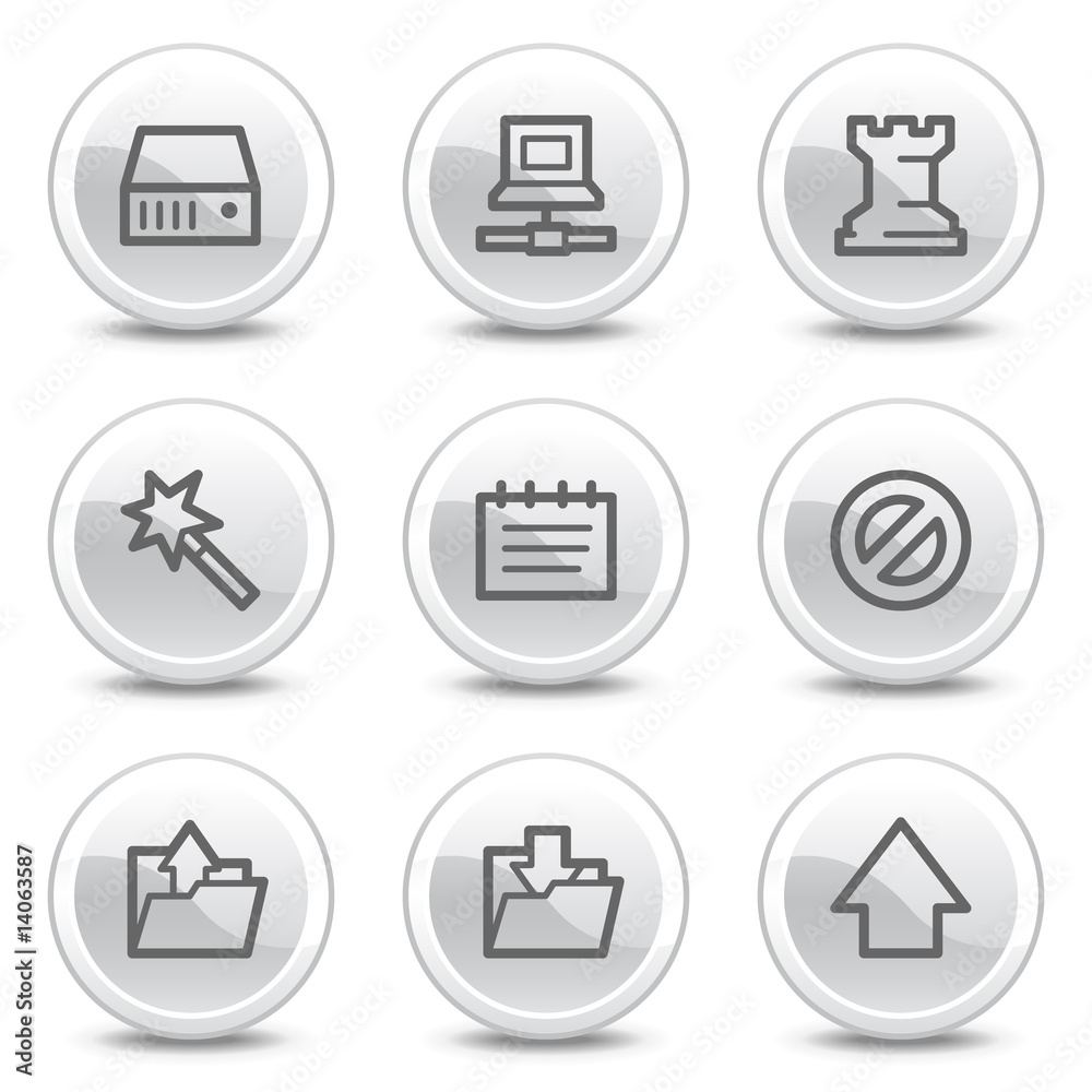 Data web icons, white glossy circle buttons series Data web icons, white glossy circle buttons series