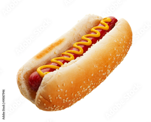 Hot Dog With Mustard Fototapet
