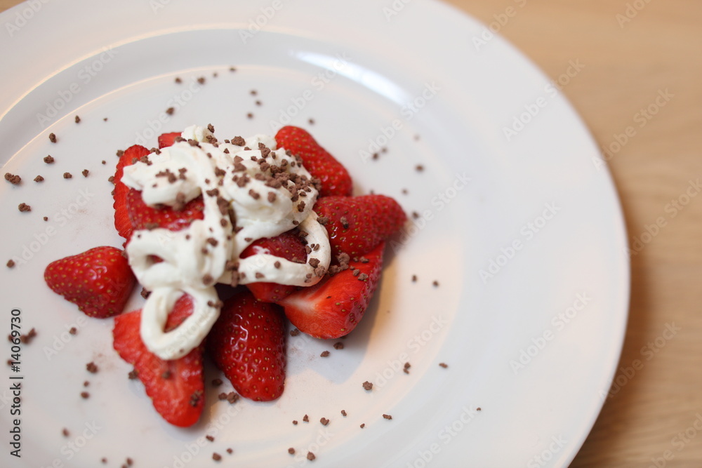 Strawberries with whipped cream