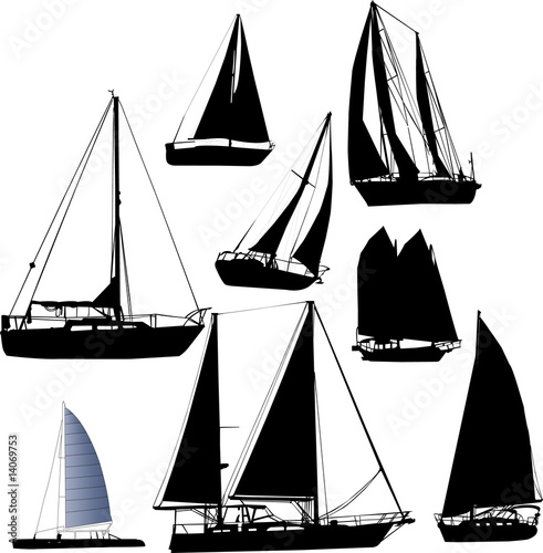 sailing boat - vector