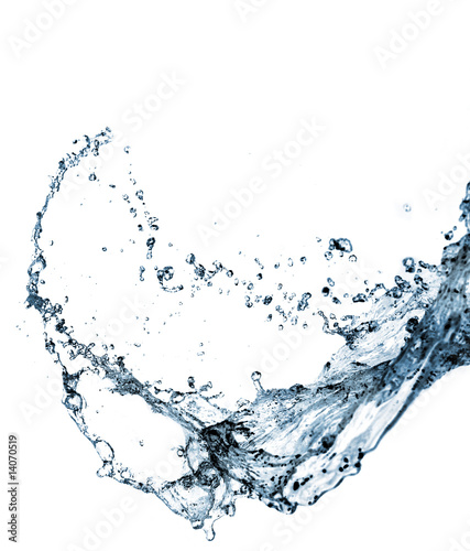 Stylish water splash. Isolated on white background
