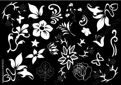 Blumen und Blätter Design