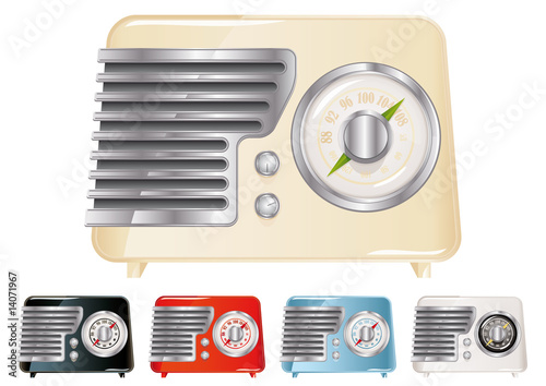 Vintage Radio Illustration (Global Swatches Included)