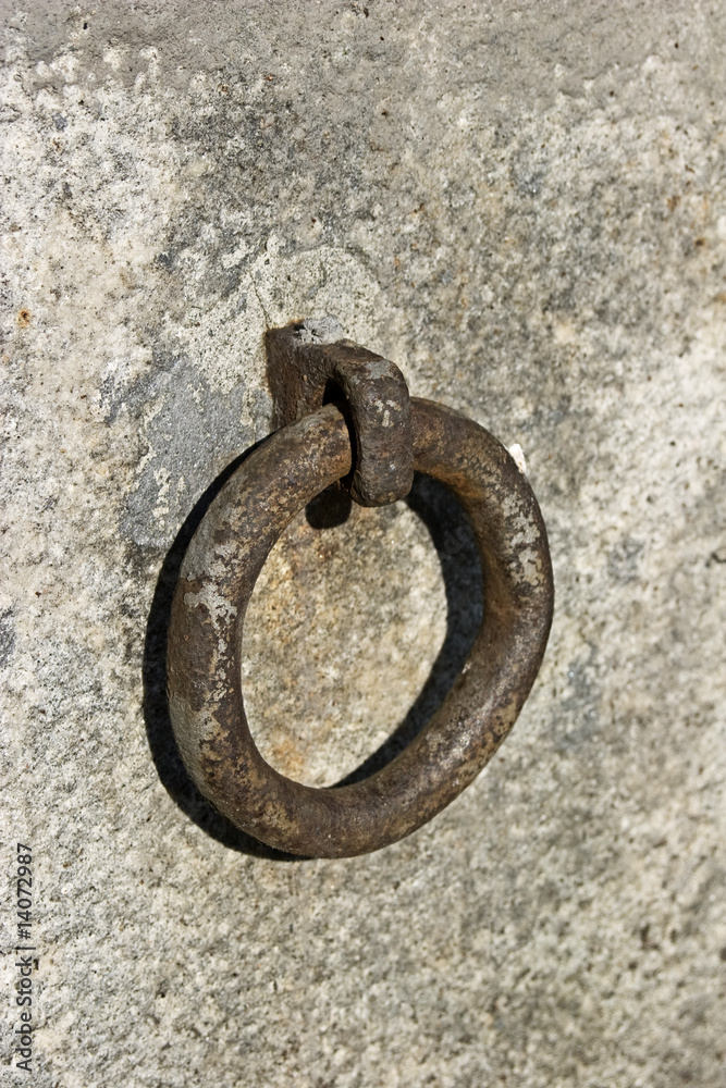 rusty ring at an old wall rusty ring at an old wall