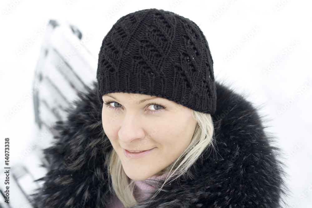 Girl`s winter portrait. Girl`s winter portrait.