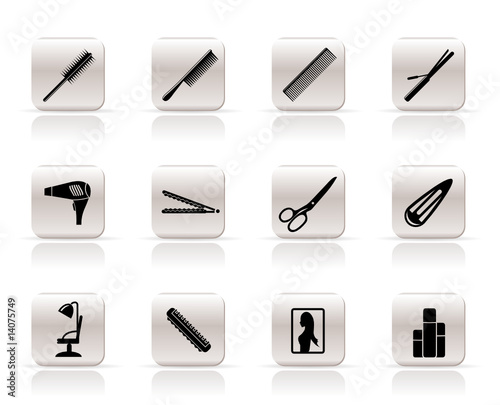 hairdressing, coiffure and make-up vector icon