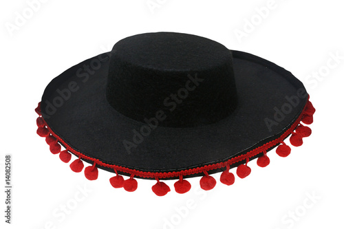 Black sombrero mexicano isolated