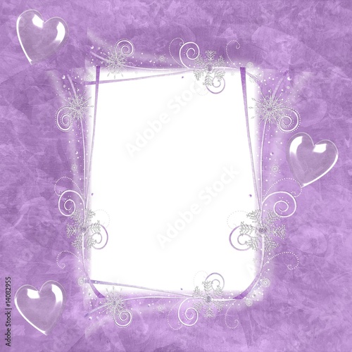 cadre parme et coeurs
