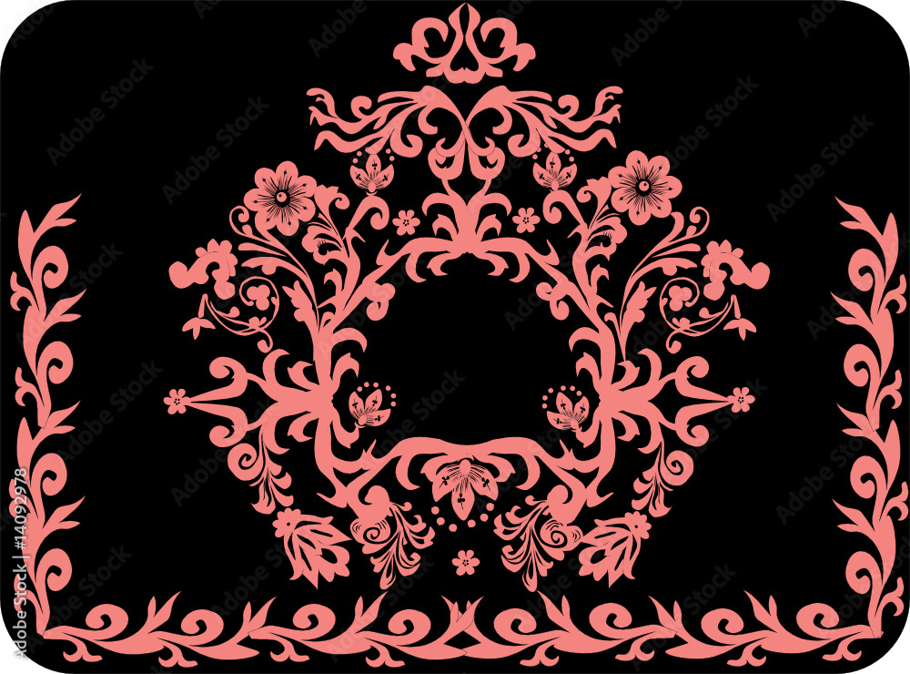 symmetric pink pattern of foliage symmetric pink pattern of foliage