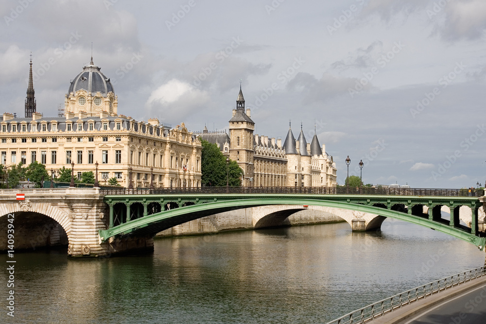 Paris bridge over river Seine