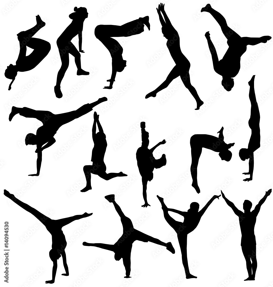 acrobatic and gymnastic silhouettes acrobatic and gymnastic silhouettes