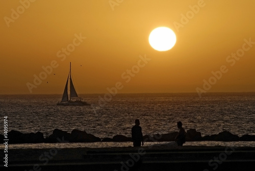 Les voiles du crépuscule à Agadir, Maroc en Afrique du Nord