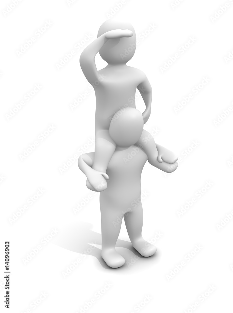 Man looking for something new. 3d rendered illustration. Man looking for something new. 3d rendered illustration.