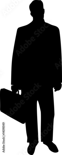 Business Man with Briefcase Silhouette