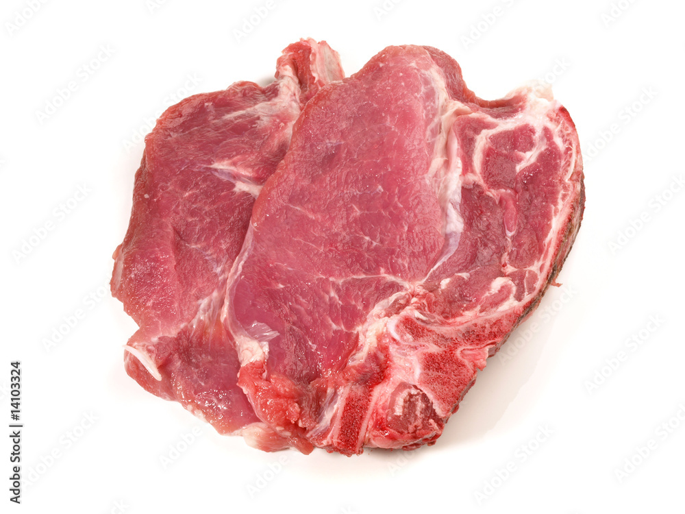 Rohes Schweinekotelett Rohes Schweinekotelett