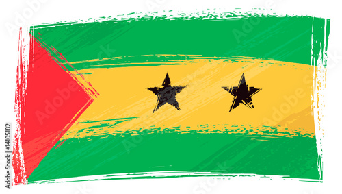 Grunge Sao Tome and Principe flag