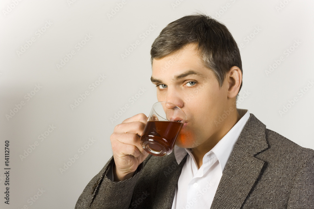 Businessman drinking tea Businessman drinking tea