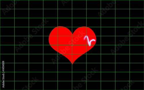 heart rate EKG beating NTSC seamless loopable