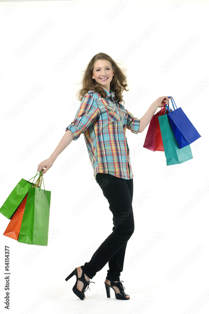 Shopping pretty young woman