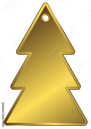 Golden metallic a charm in the form of fur-tree