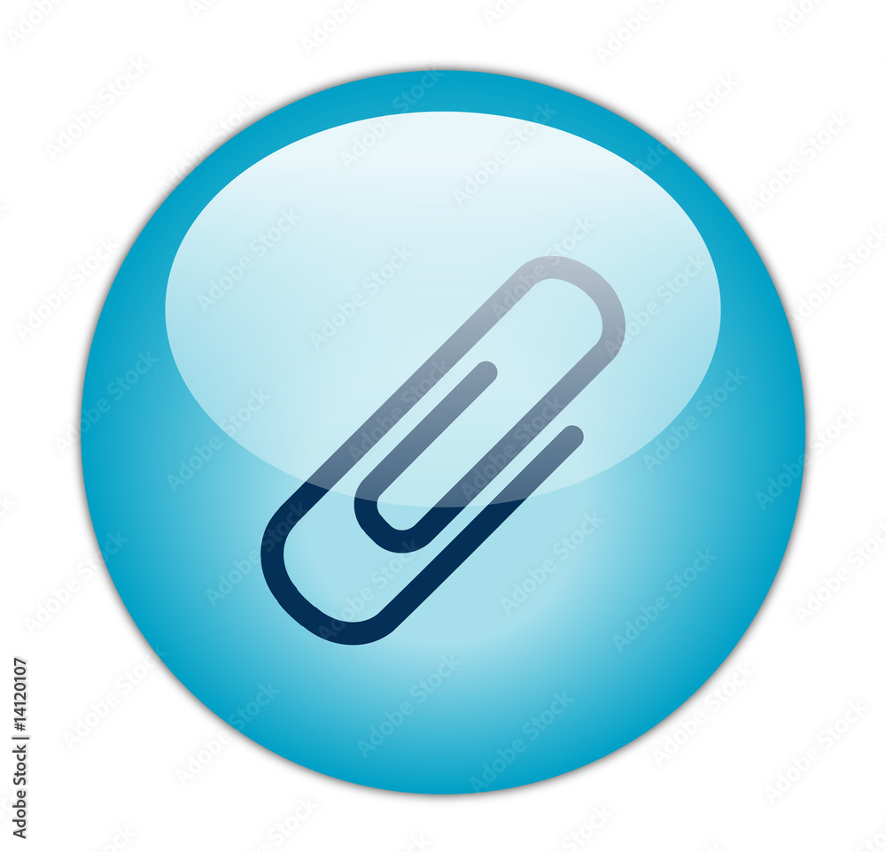 Glassy Blue Attachment Icon Button Glassy Blue Attachment Icon Button