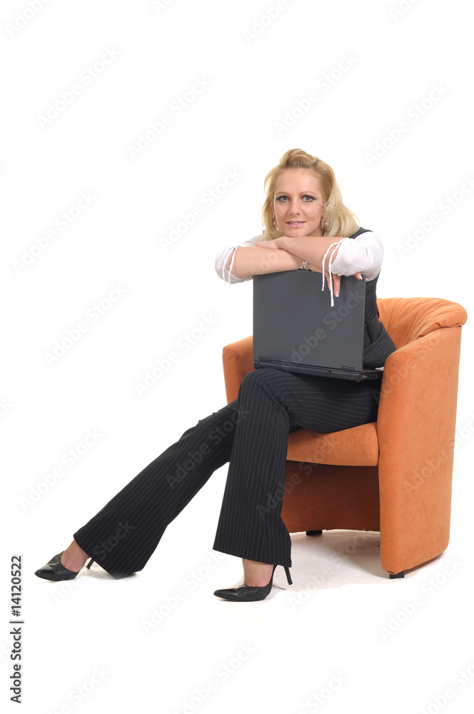 woman with a notebook