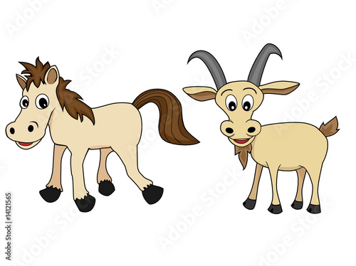 Chinese Zodiac Set 4   Horse And Goat