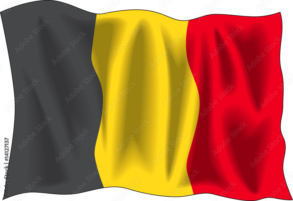 Waving flag of Belgia isolated on white Waving flag of Belgia isolated on white