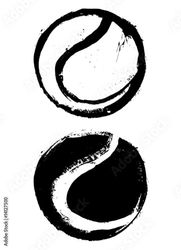 grunge tennis ball vector