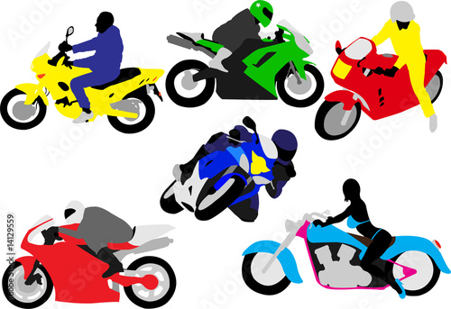 motorcycle riders vector