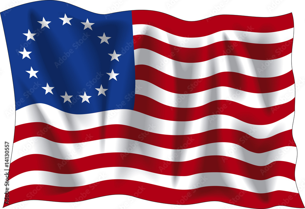 Fototapeta premium Betsy Ross flag, vector illustration