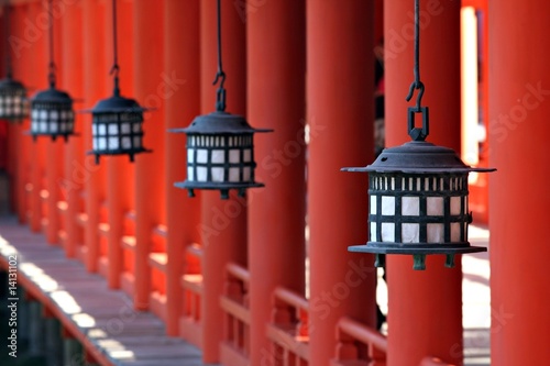 Lanterns at Miyajima's Itsukushima Shrine - Japan #14131102